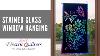 Stained Glass Modern Window Hanging 25.75x18.75 (65x47)dichroic, Iridized Panel